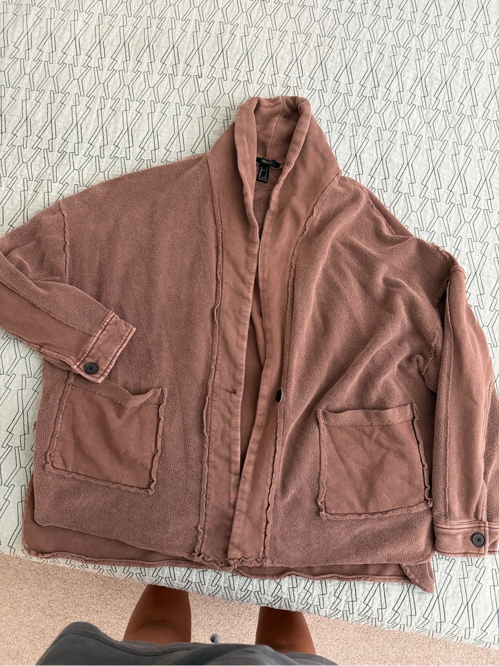 Forever 21 Women's Teddy Jacket - Dusty Rose